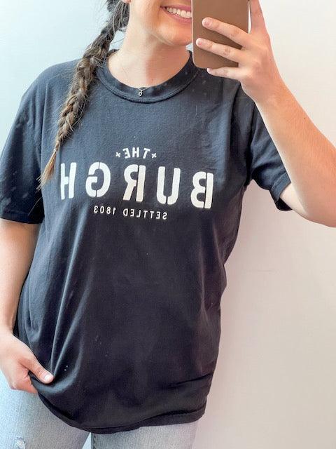 The Burgh Heavyweight Short Sleeve Tee - Black/White - Flutter