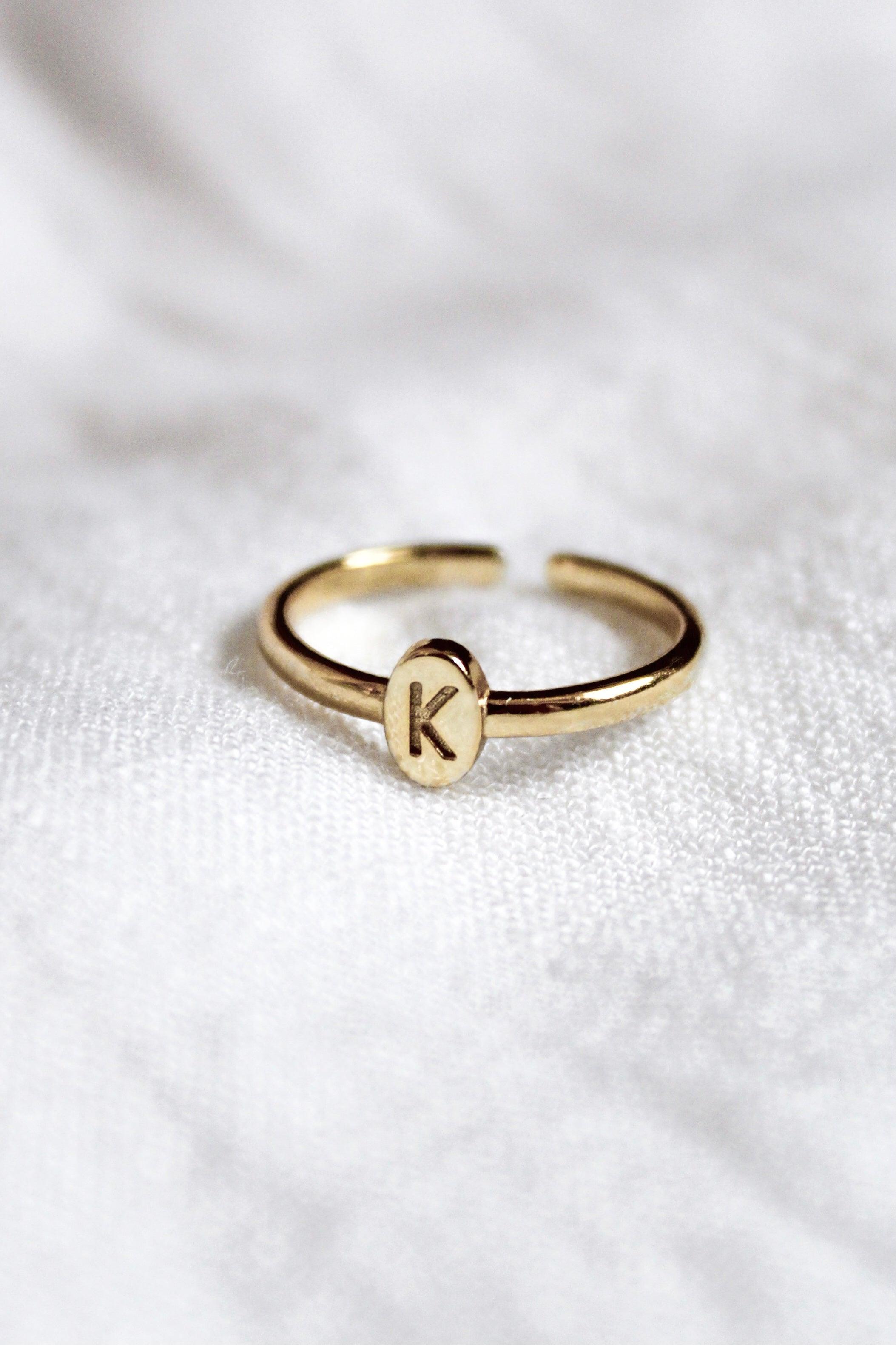 Kinsey Initial Ring - Gold - Flutter