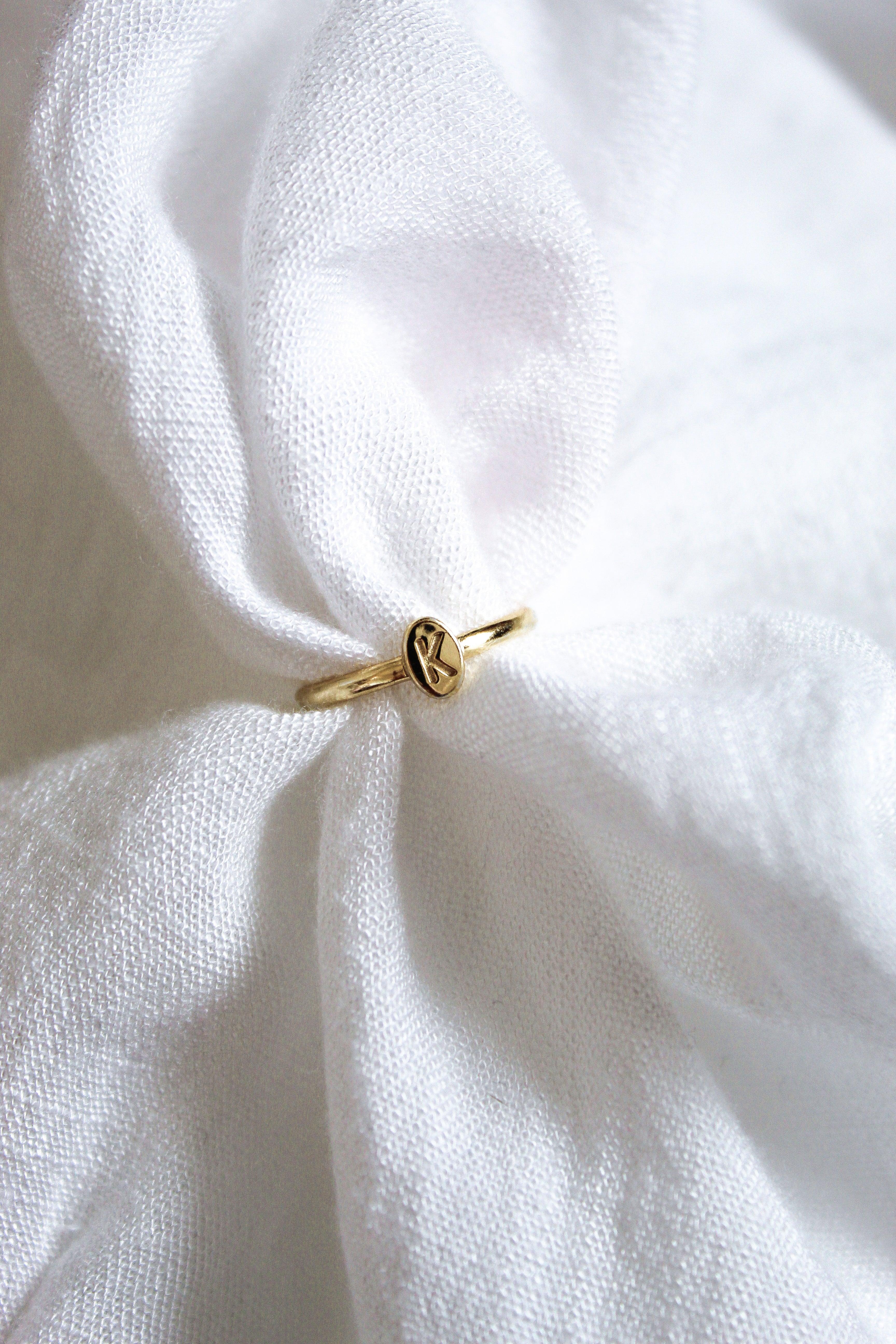 Kinsey Initial Ring - Gold - Flutter