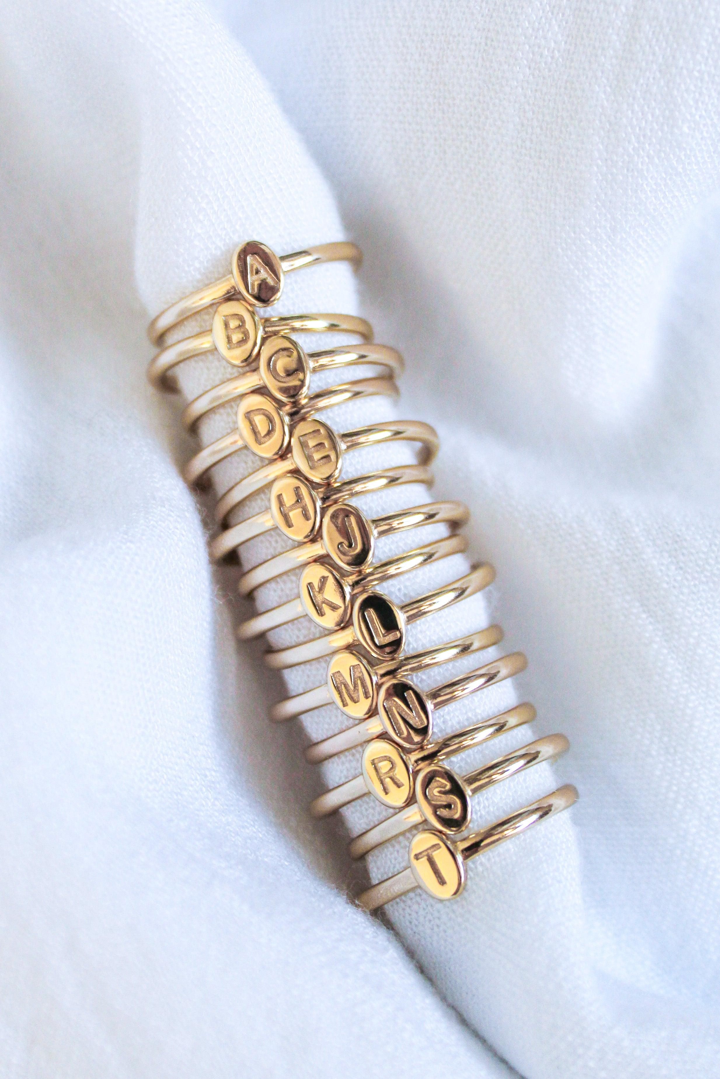 Kinsey Initial Ring - Gold - Flutter