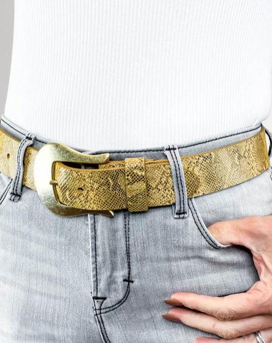 Frances Belt - Mustard Snake - Flutter