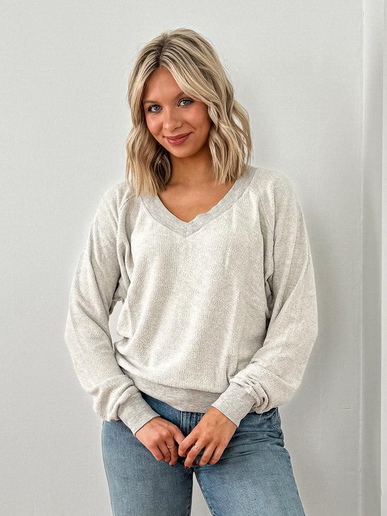 newest relaxed Inside Out V-Neck pullover.