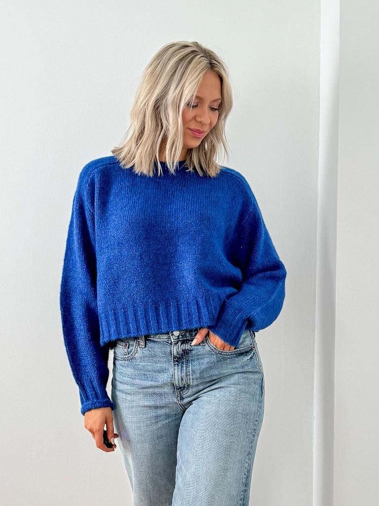 wool blend sweater gives a soft, cozy feel