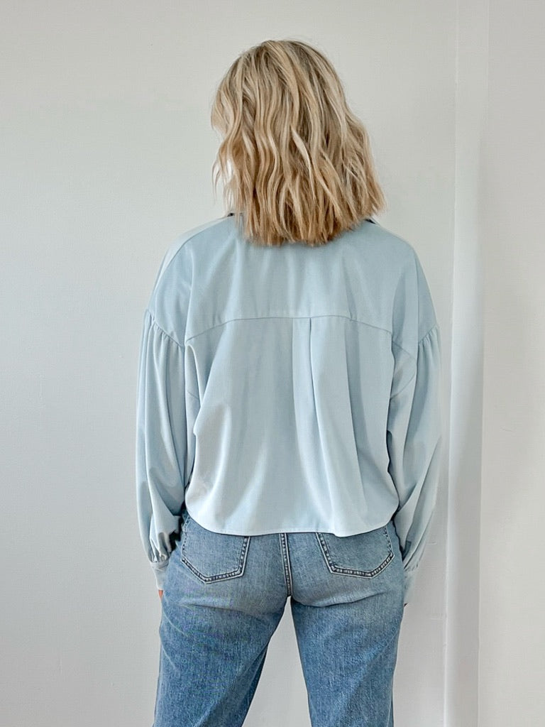 Hayes Shirt Jacket- Blue – Flutter