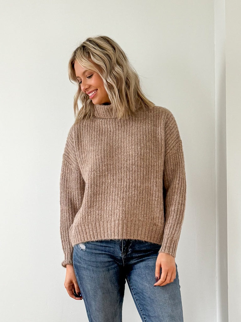 Ashley Turtleneck Sweater- Camel