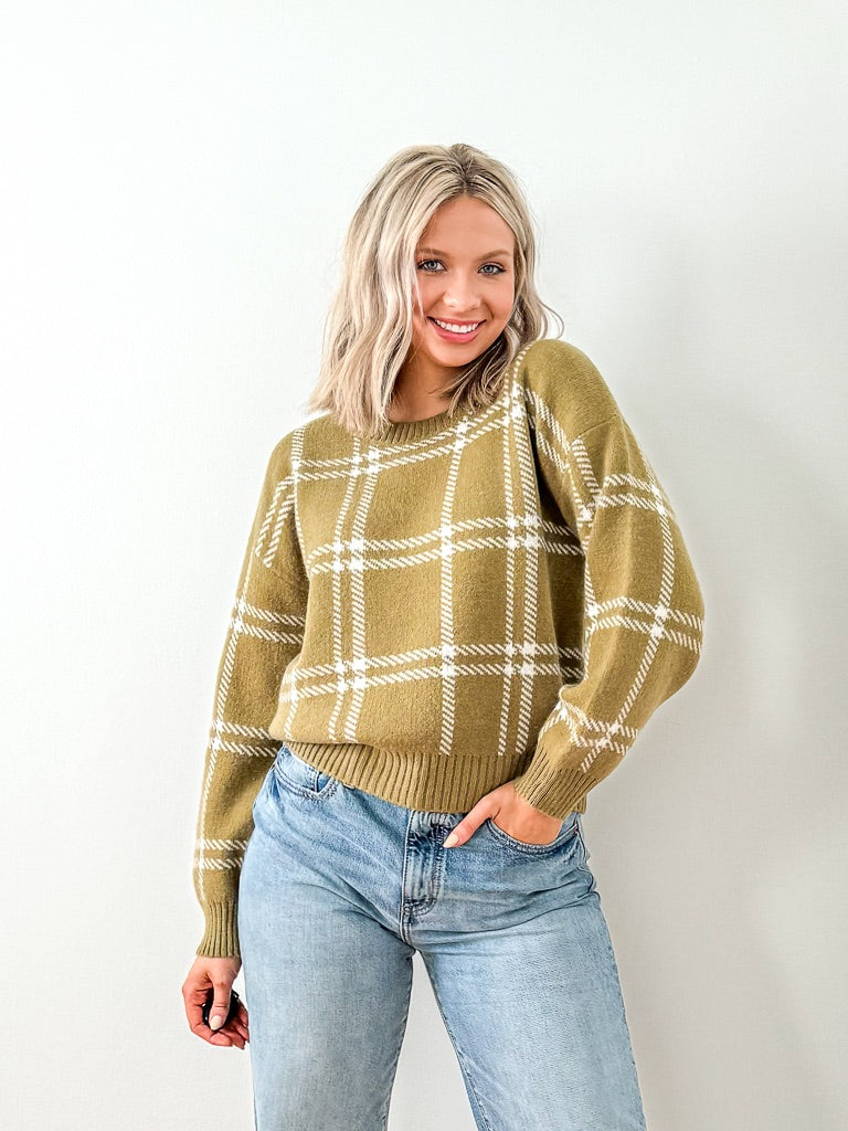 Jolene Plaid Sweater- Ivy