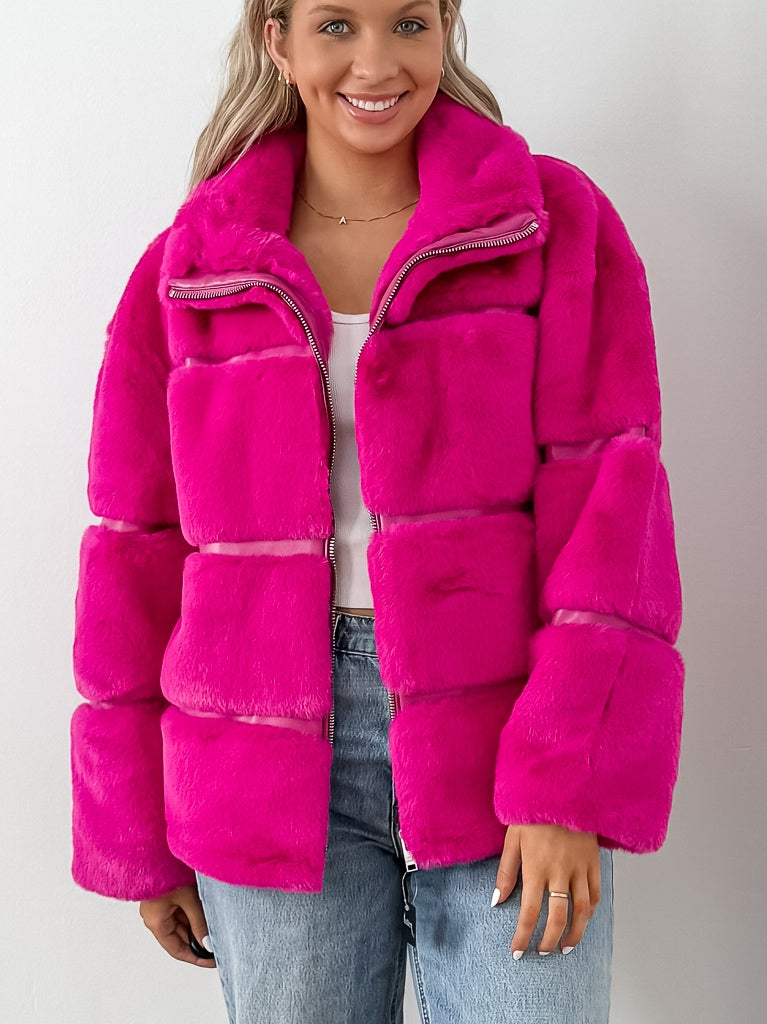 Mob Wife Coat - Pink