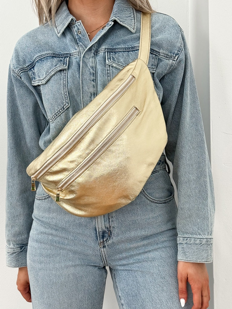 The Flutter Sling Handbag - Gold Foil