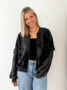 New In Town Washed Jacket-  Black