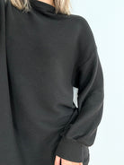 Dalle Rib Funnel Neck Sweater Dress- Vintage Black