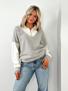 Tyra Fleece 1/4 Zip Pullover- Heather Grey