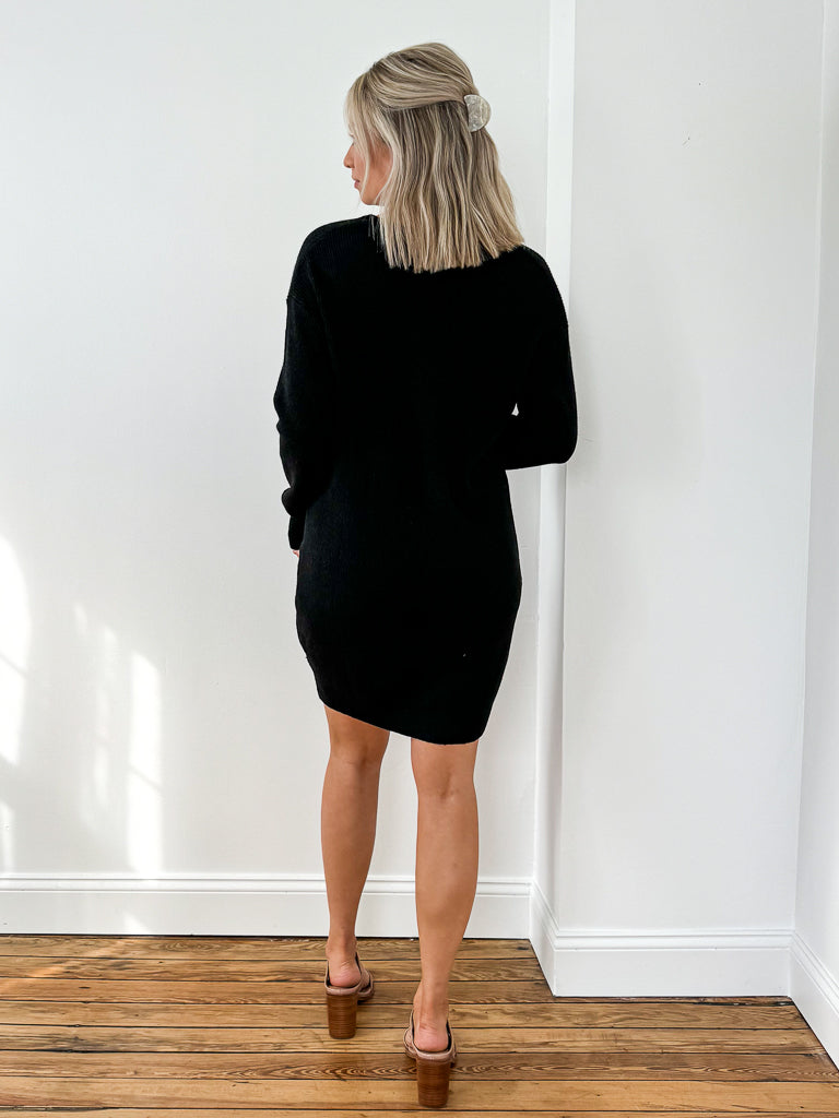 Florentine Sweater Dress - Black