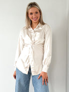 Lulu Knot Front Top-Ivory