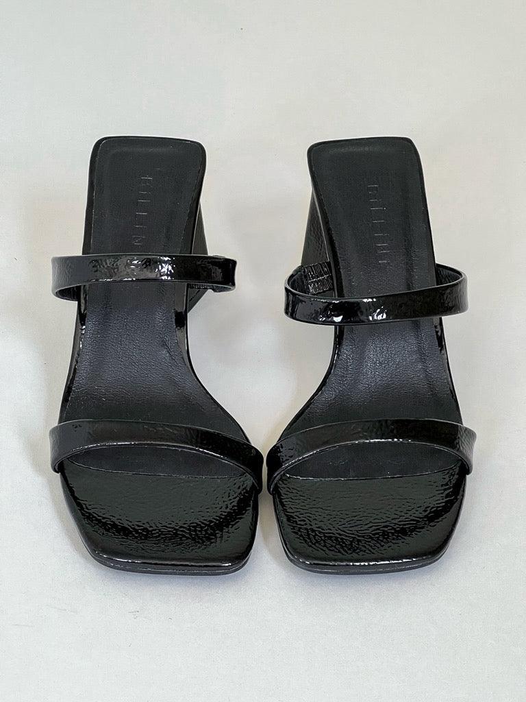 Billini - Laurel Crinkle Heel - Black Patent - Flutter