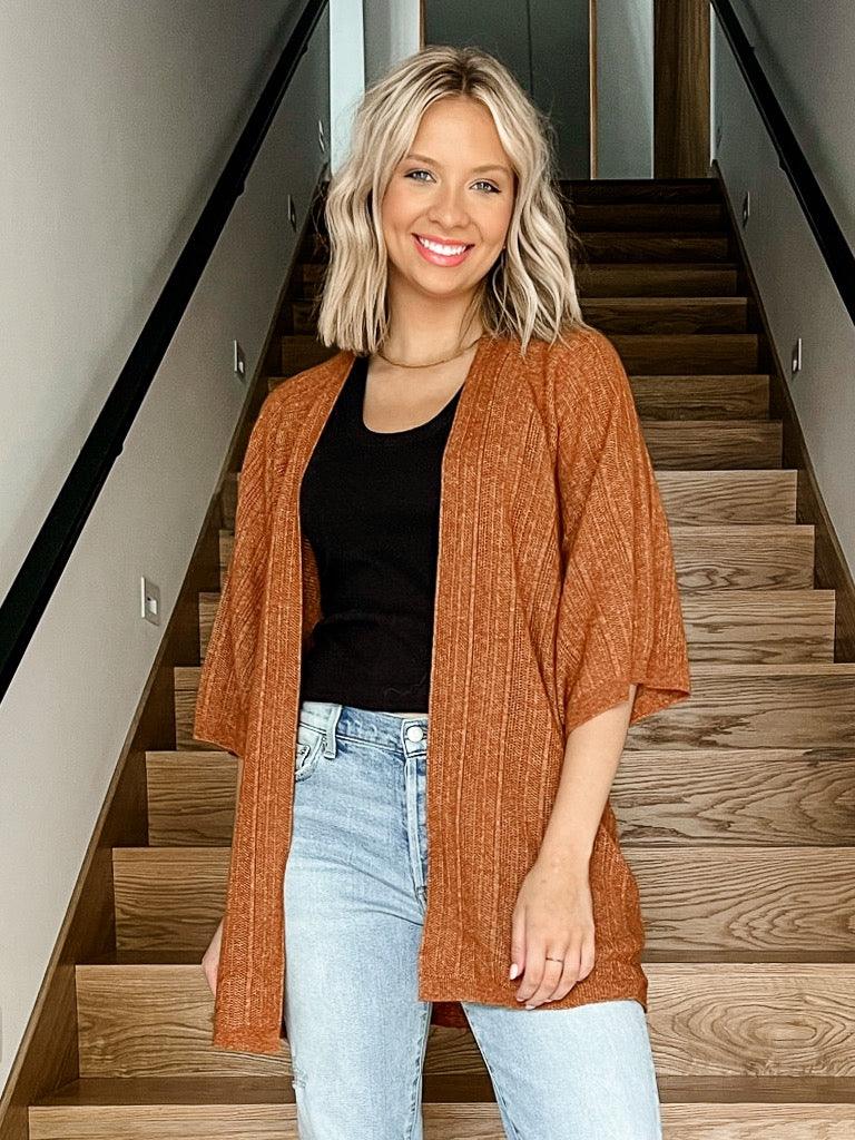 Ariana Cardigan - Rust - One Size - Flutter
