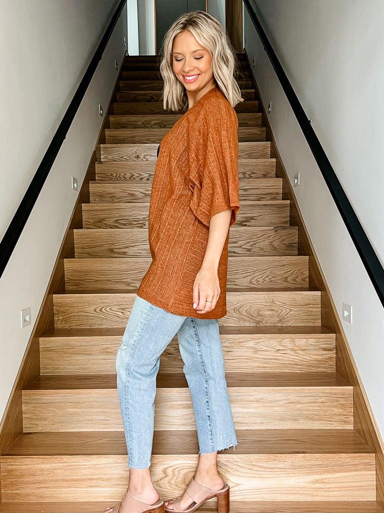 Ariana Cardigan - Rust - One Size - Flutter