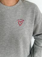 Achy Breaky Embroidered Sweatshirt-Heather Grey