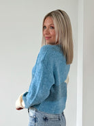Tara Triangle Crewneck Sweater-Blue