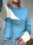 Tara Triangle Crewneck Sweater-Blue