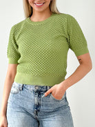Elise Knit Top-Green
