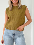 Matisse Knitted Vest-Olive