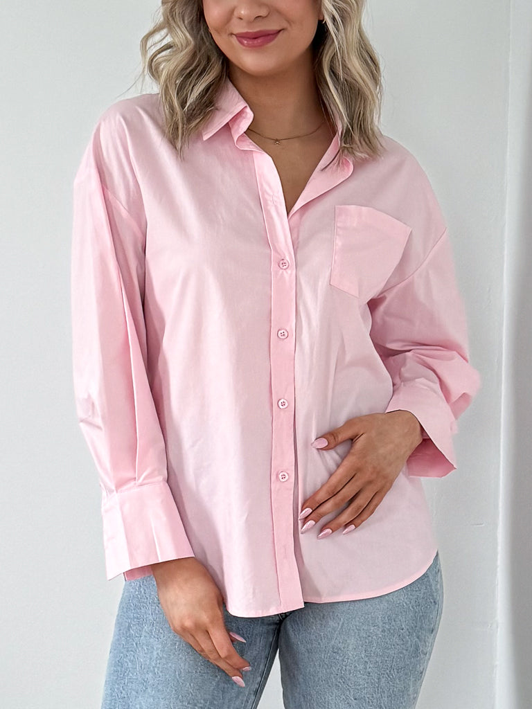 Rizzo Button Down Shirt-Light Pink