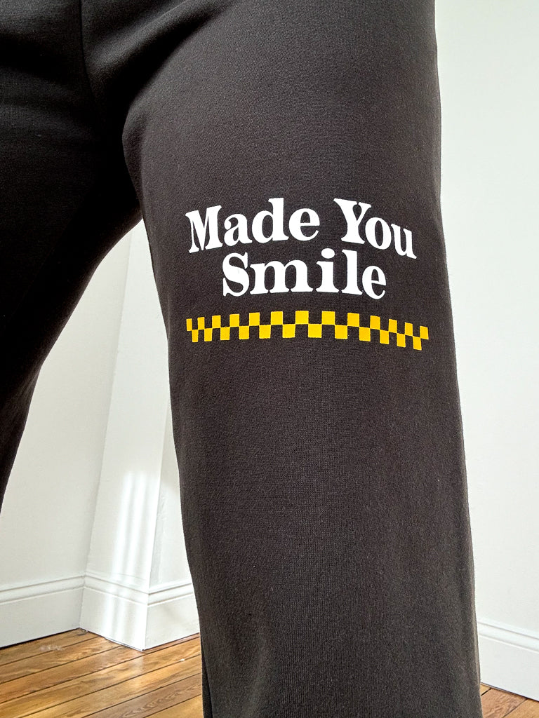 Made you Smile Sweatpants- Jet Black