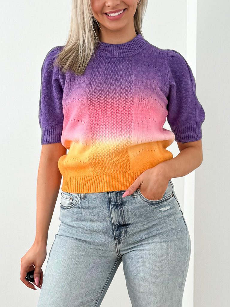 Purple Sunset Sweater- Purple/Orange