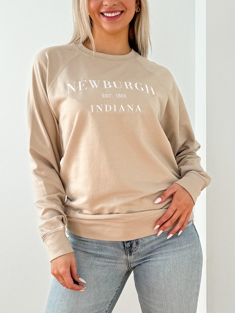 Newburgh Lightweight Sweatshirt - Tan / White