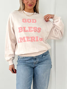 God Bless America Sweatshirt-Ivory