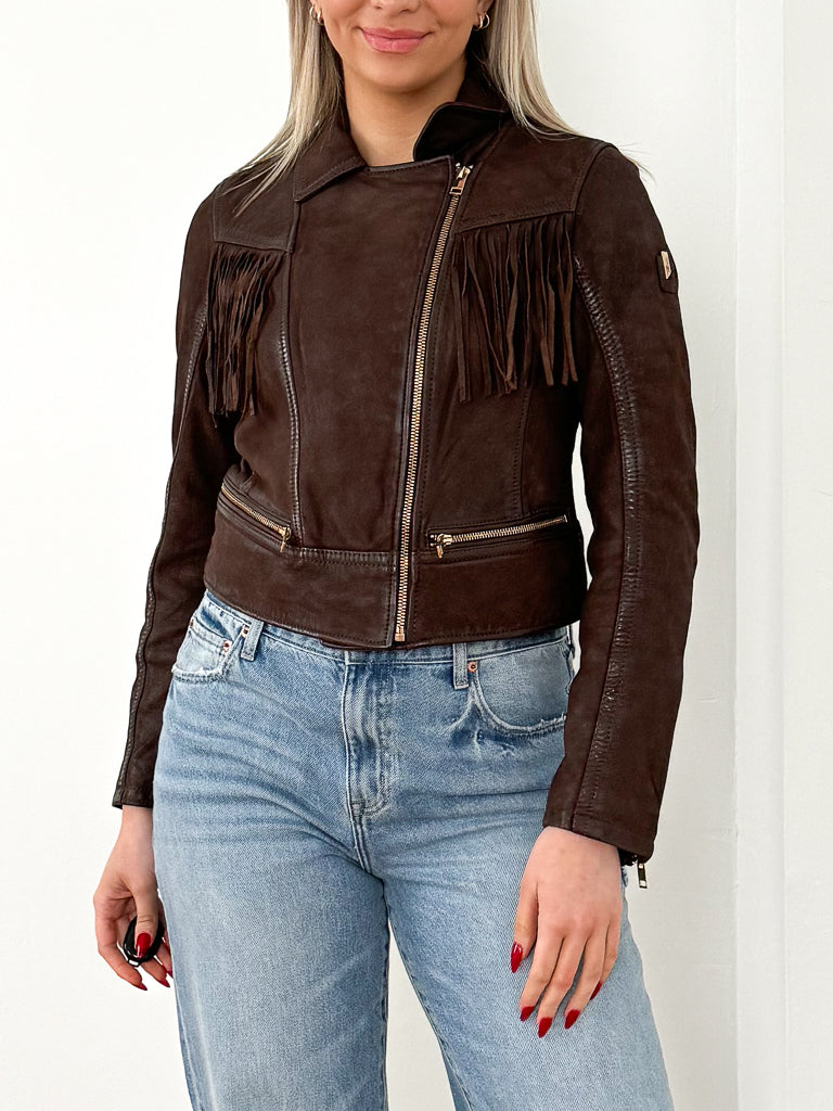 Fanny Leather Jacket- Brown