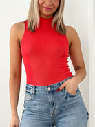 Salma Sleeveless Bodysuit - Punch Red