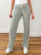 Louise Washed Sweater Rib Pant-Endless Sky