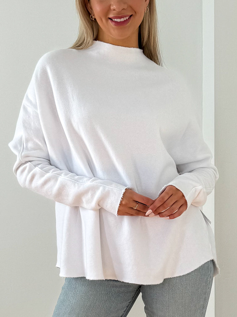 Morrison Mock Neck Sweatshirt-White