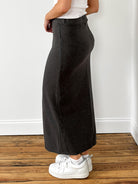 Eternal Front Slit Maxi Skirt-Vintage Charcoal