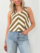 Manguin Top-Striped Linen & Army