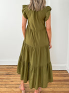 Amanda Flowy Maxi Dress-Olive