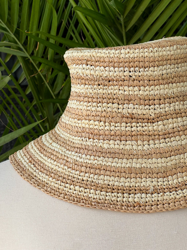 Isadora Hat-Natural Stripe