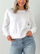 Kendall Waffle Sweatshirt-White