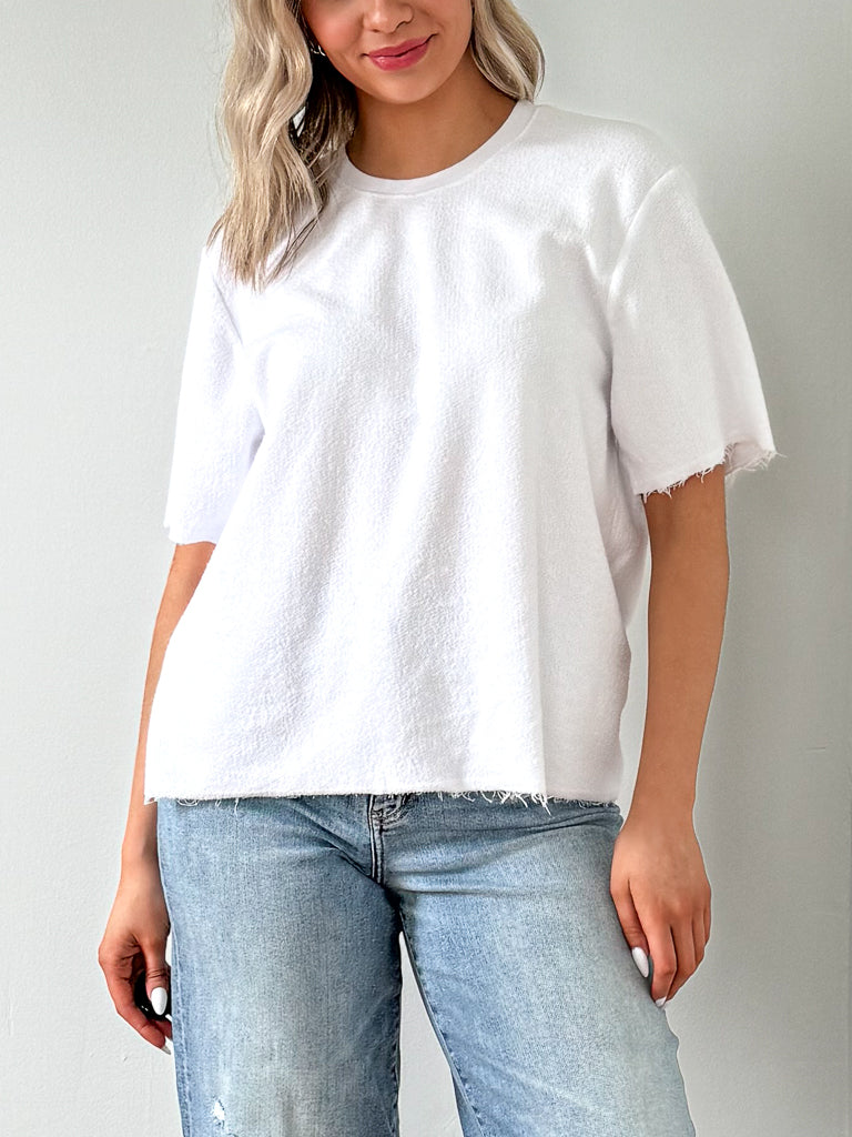 Demi French Terry T-Shirt-White