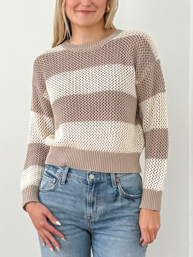 Broadbeach Stripe Sweater-Putty