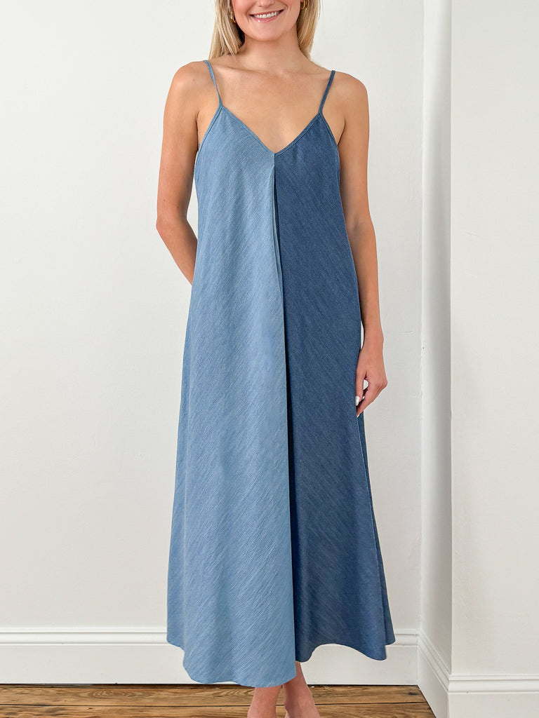 Mavis Tie Back Dress-Blue