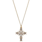 Magdalene Cross Pearl Necklace- Crystal