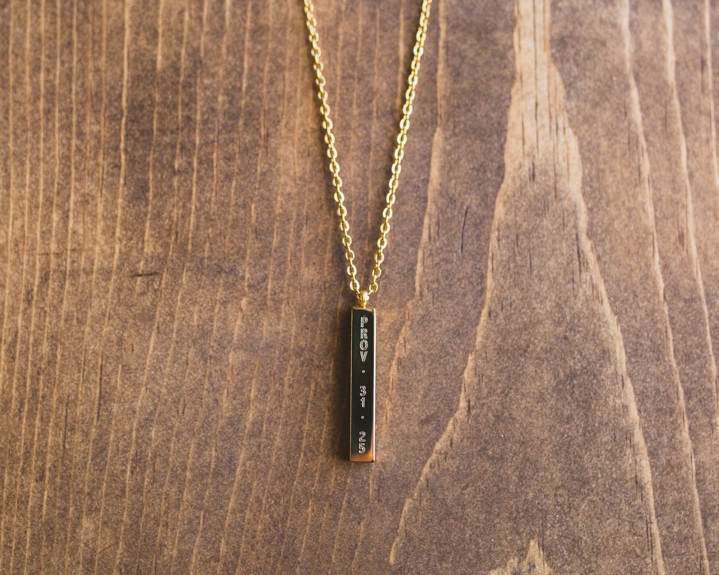 Proverbs 31:25 Tube Necklace