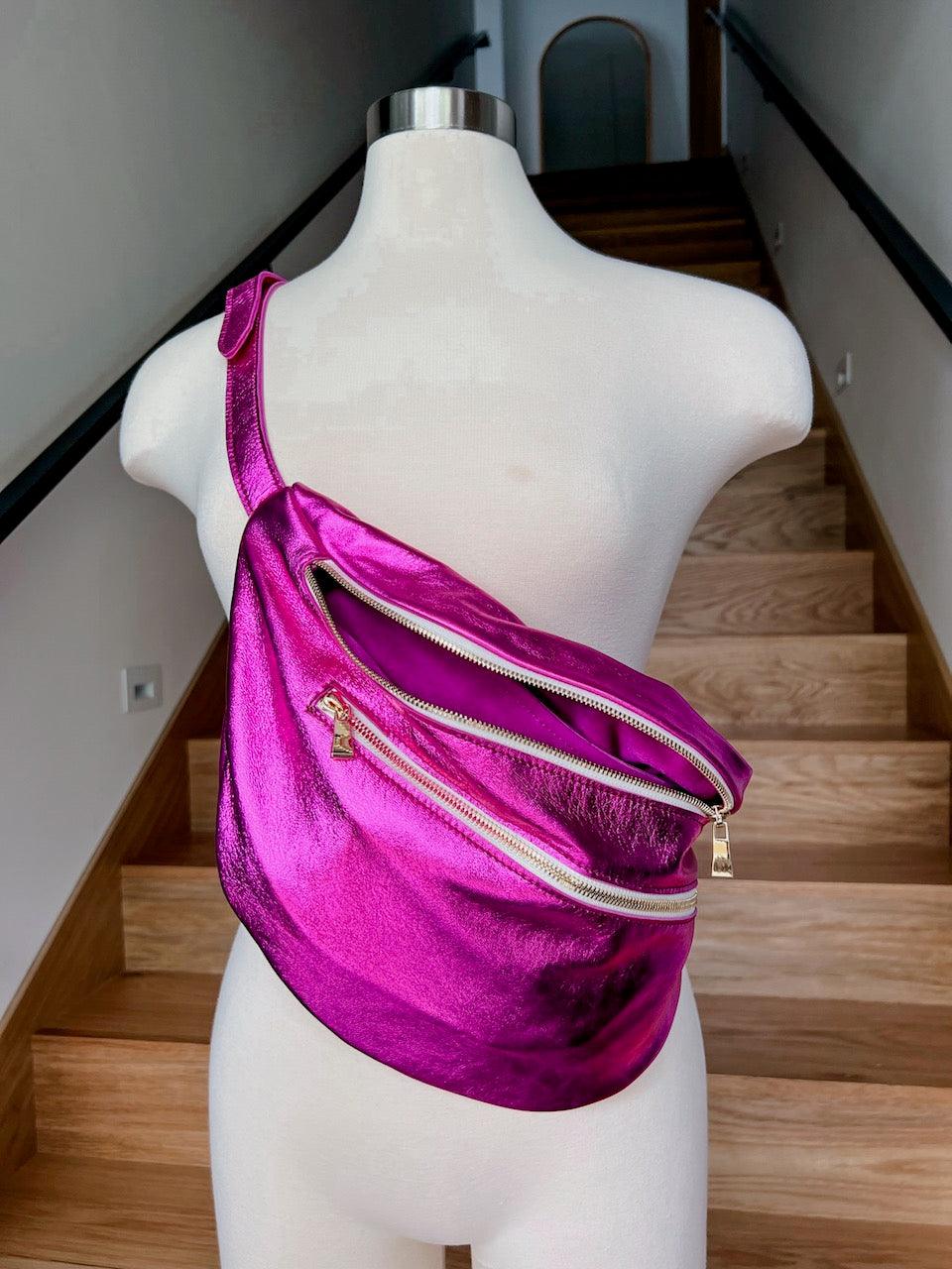 The Flutter Sling Handbag - Pink Foil - Flutter