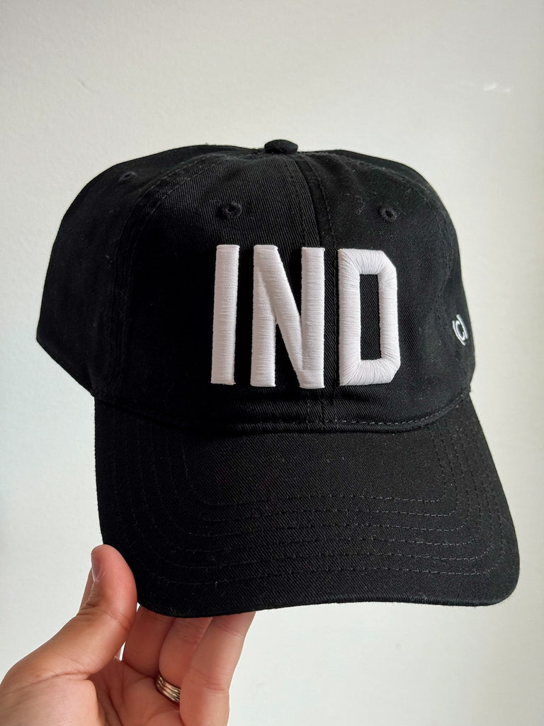 IND Hat - Black w/ White