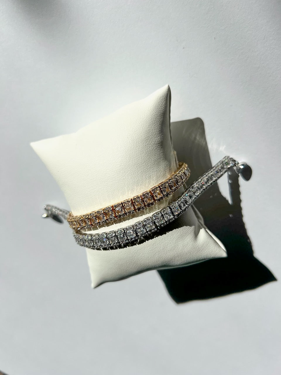 The Triple Crystal Tennis Bracelet- Gold & Silver