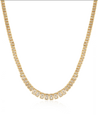 The Emerald Bezel Tennis Necklace- Gold