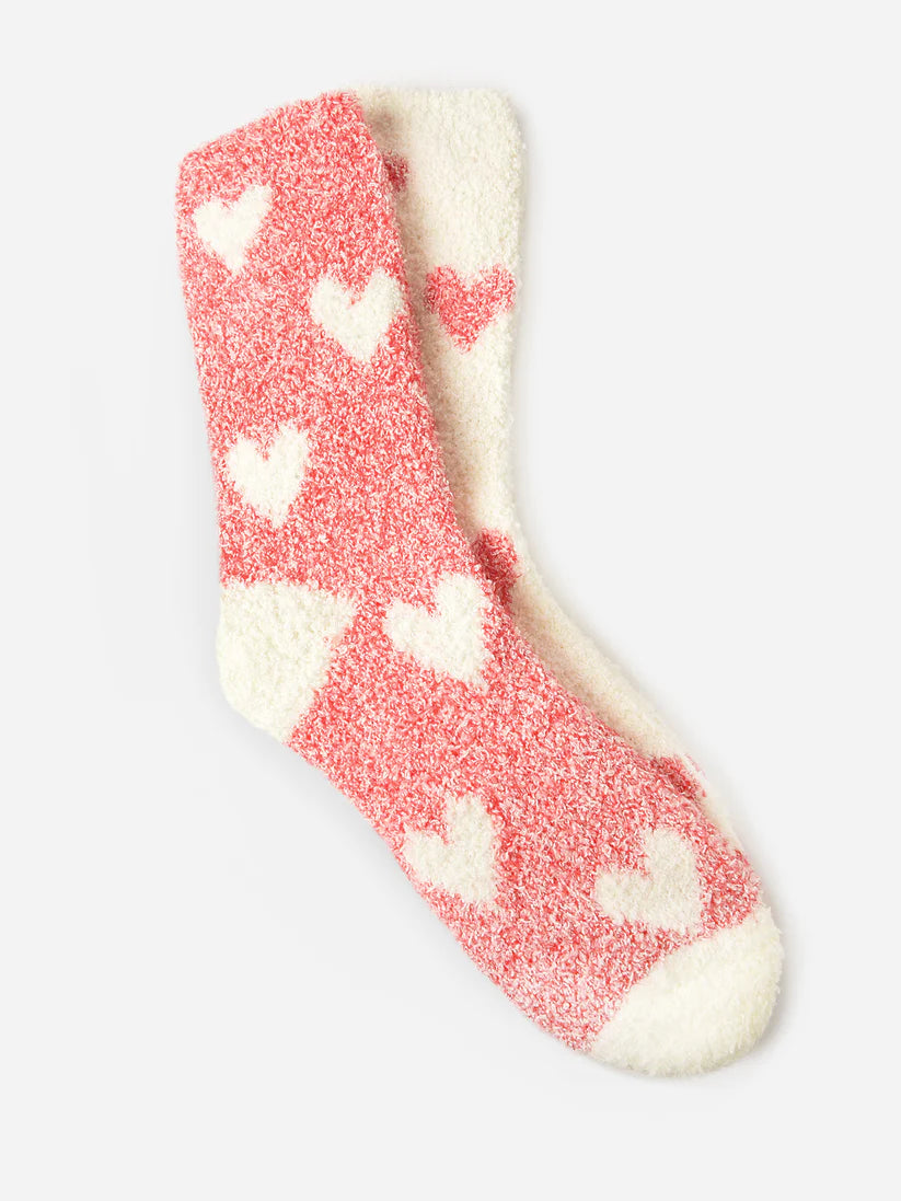 2-Pack Plush Heart Socks- Vanilla Ice
