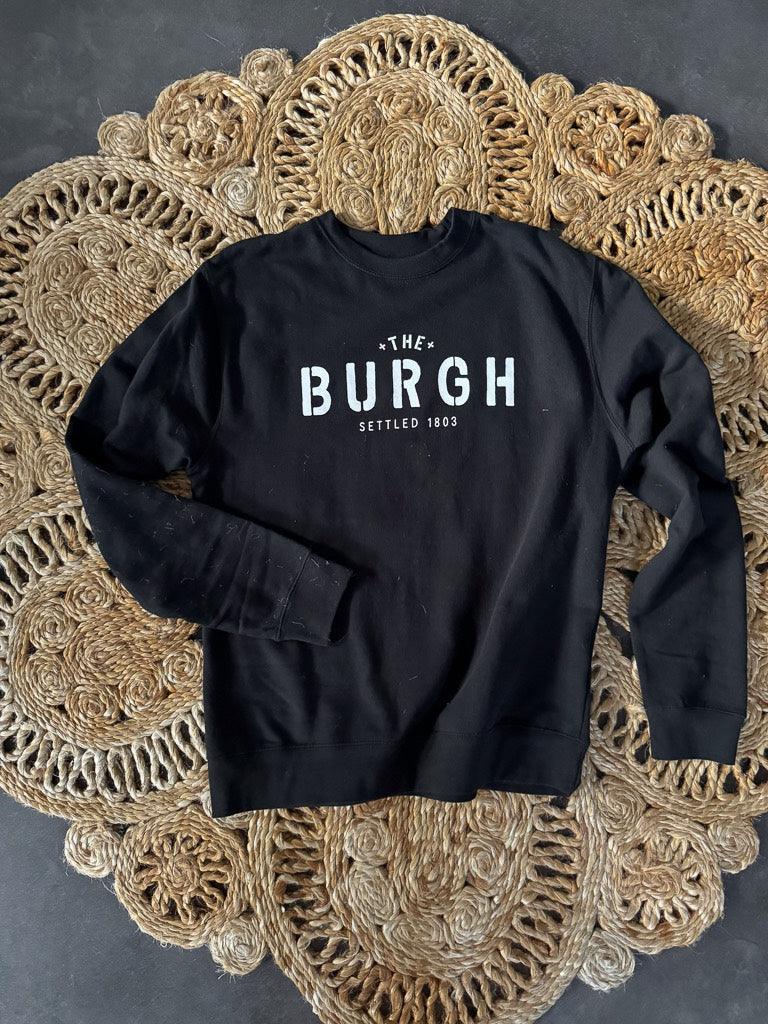 The Burgh Crew Sweatshirt - Black/White - Flutter